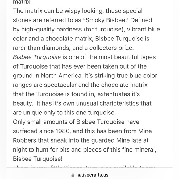 VERY RARE Huge Smoky Bisbee Turquoise, 26 Gram Ring, Silver, South Western U.S - Picture 8 of 8